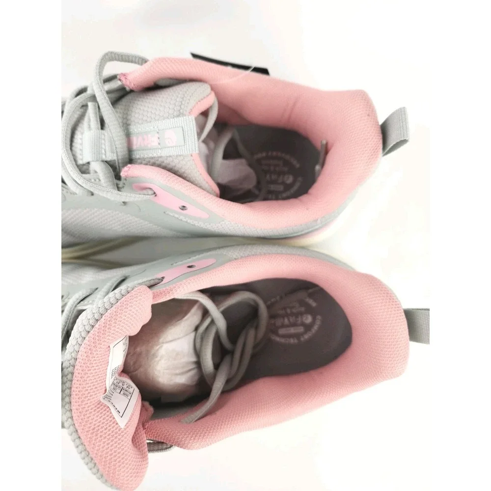 FitVille‎ Womens Sneakers 10.5 W Wide Pink Gray Toe Walking Shoes Training Gym